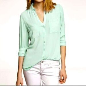 Express Portofino Blouse Mint Green Sz Small